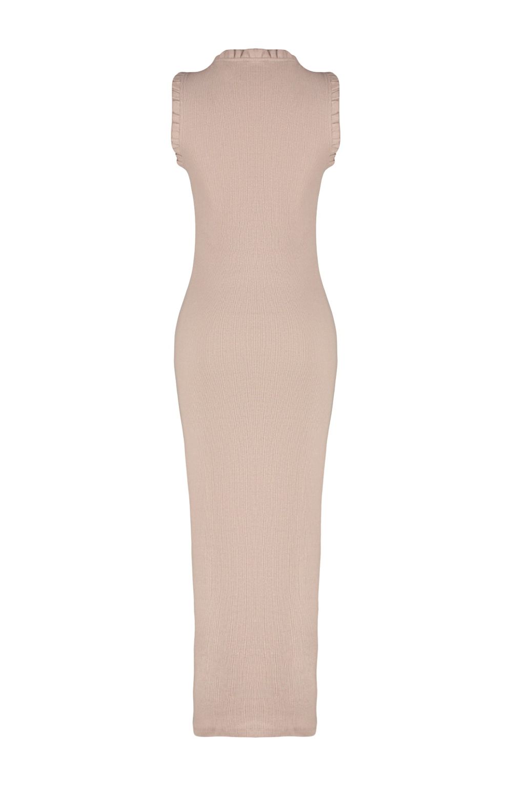 Vizon F?rf?r Detayl? Fitilli Bodycone/Vucuda Oturan Midi Smart Esnek Orme Kalem Elbise TWOSS22EL1569