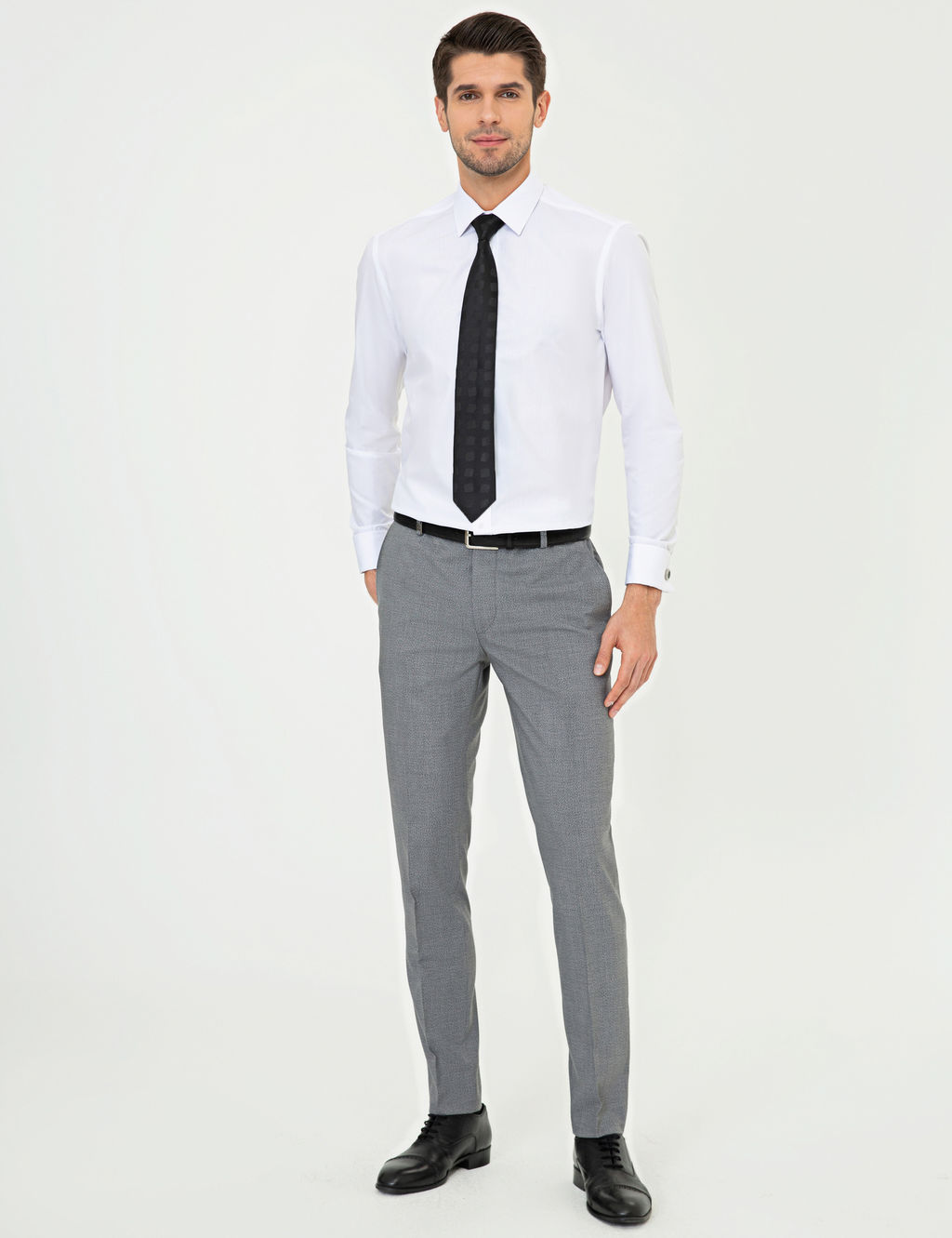 Beyaz Slim Fit Klasik G_mlek