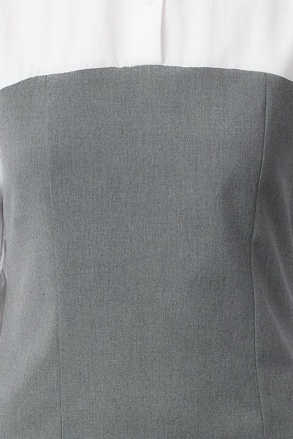 Gri Duz Bodycone Straplez Detayl? Mini Dokuma Gomlek Elbise TWOSS24EL00751