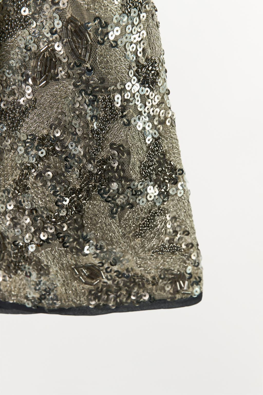 SEQUIN AND BEADED EMBROIDERED KIMONO - Zara фото 8