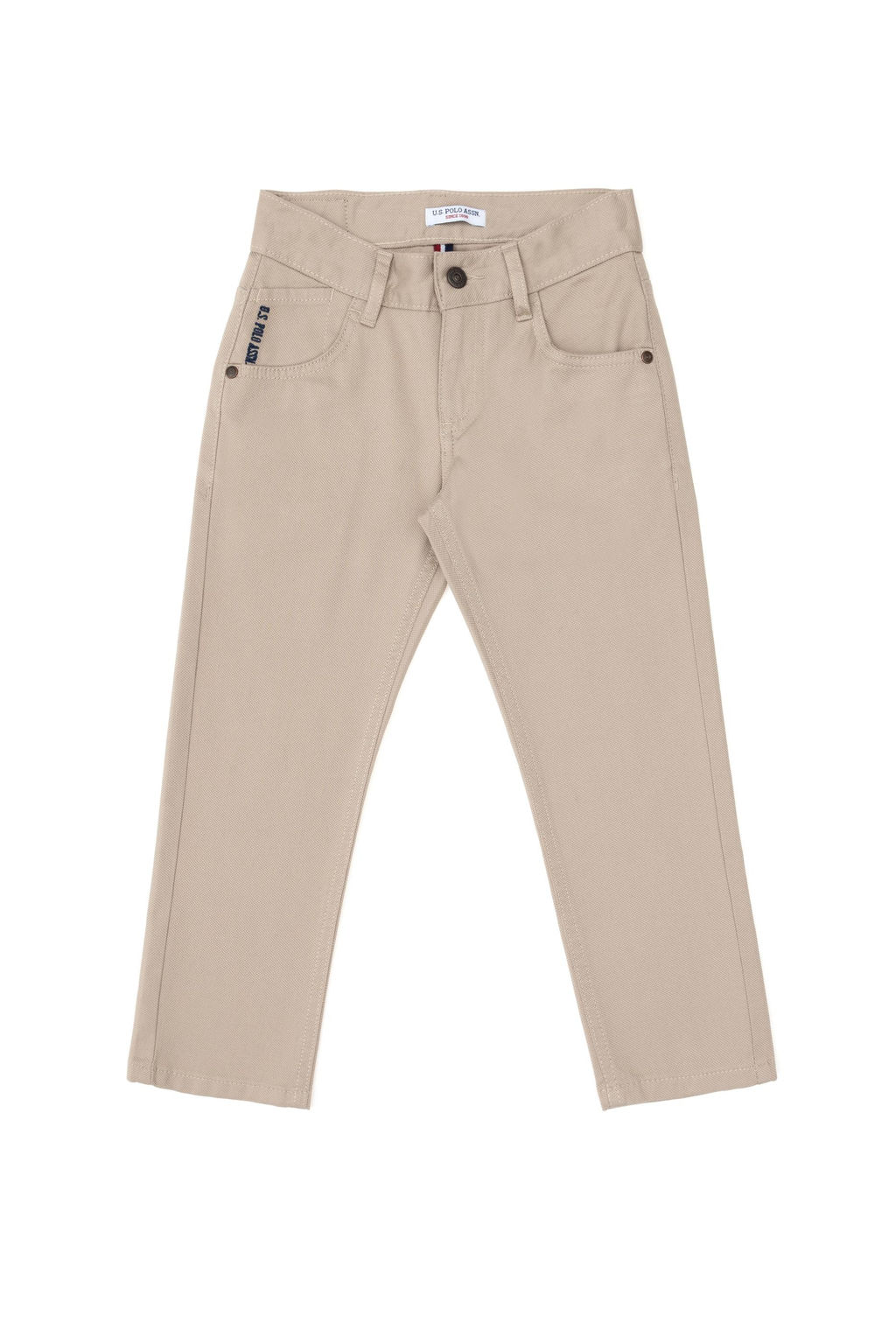 Темно-бежевые брюки из плотной ткани для мальчика Неожиданная скидка в корзине - U.s. polo assn фото 2