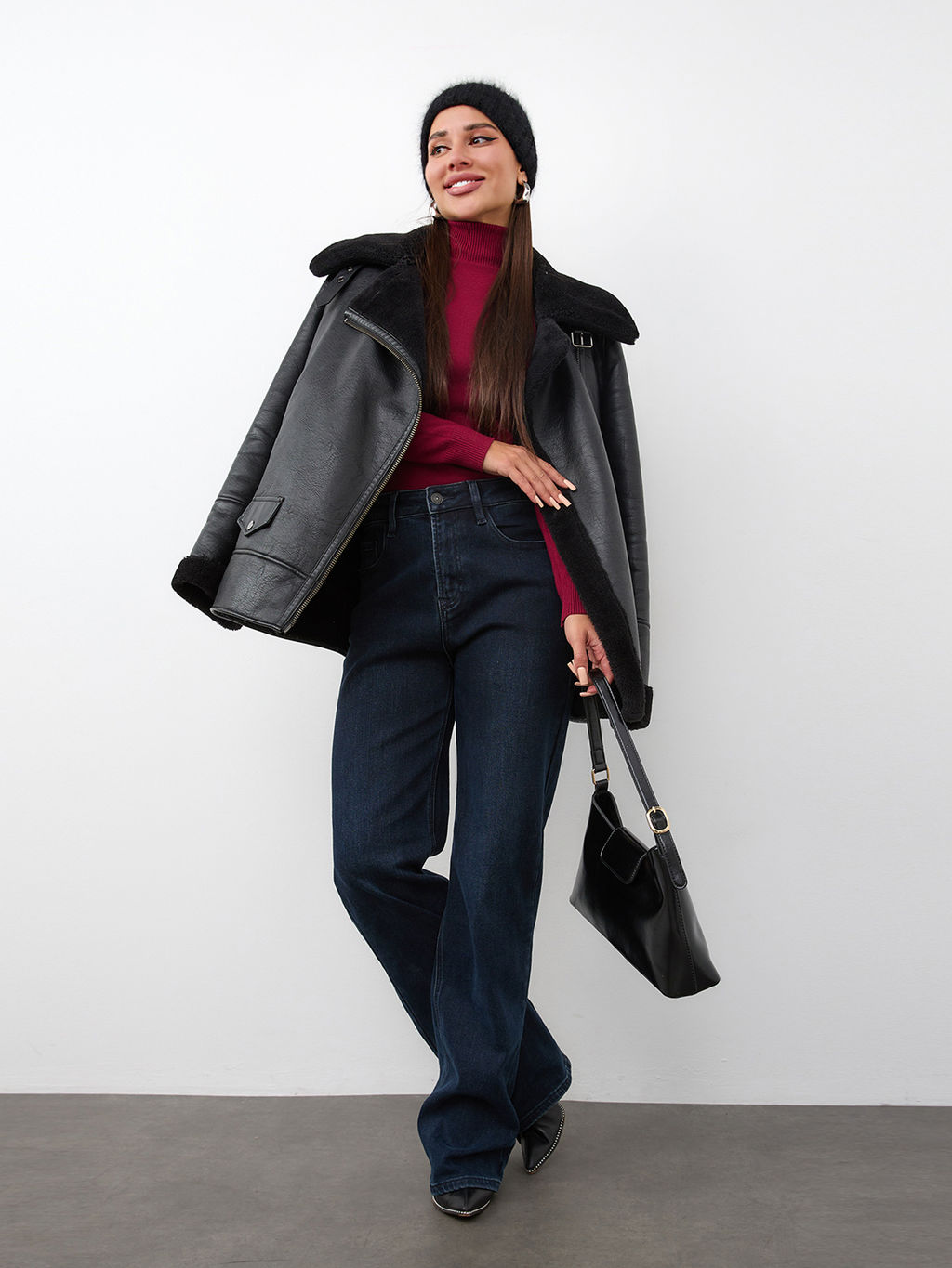 Утепленные Женские Джинсы Свободные