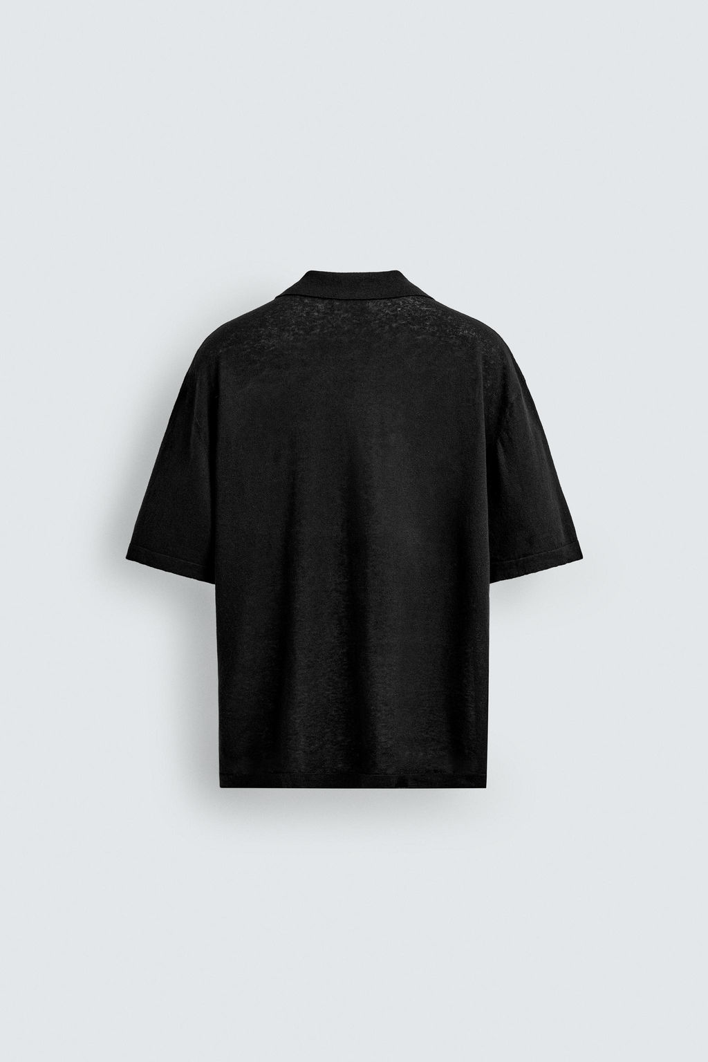 CAMISA PUNTO LINO - ALGOD?N / Negro - Zara фото 8