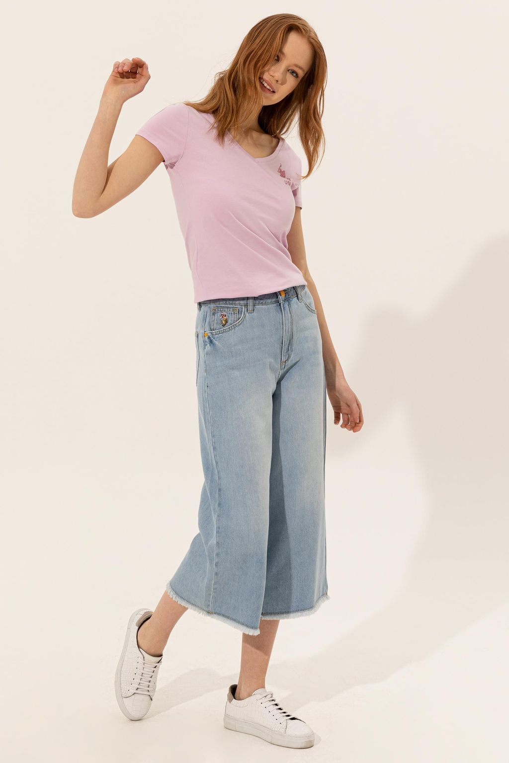 Женская футболка Magnolia с V-образным вырезом Basic - U.s. polo assn фото 3