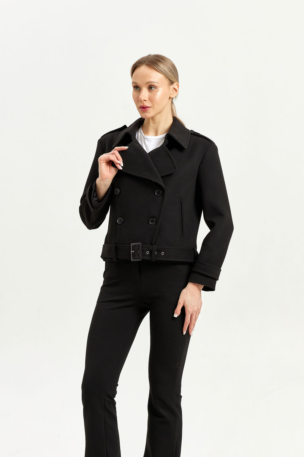 Полупальто женское демисезонное 25999 (пепельный/ёлочка) - Kankan фото 46