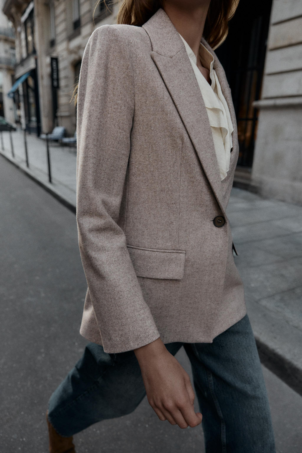 HERRINGBONE WOOL BLAZER - Zara фото 3
