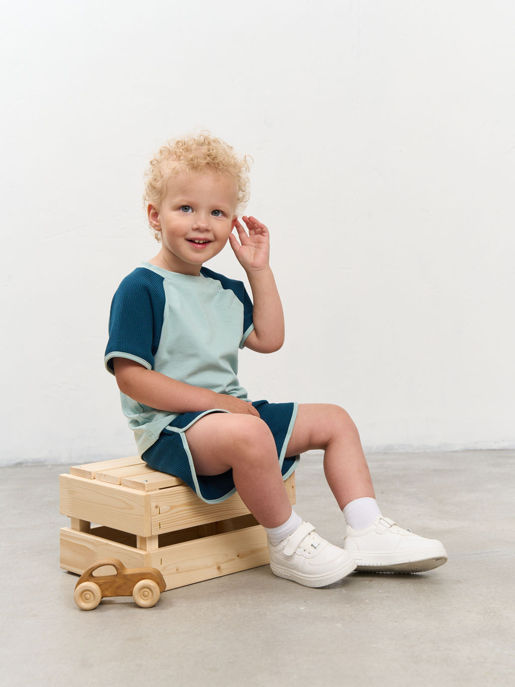 Комплект футболка и шорты "Атлантика" из рифленой ткани 0+