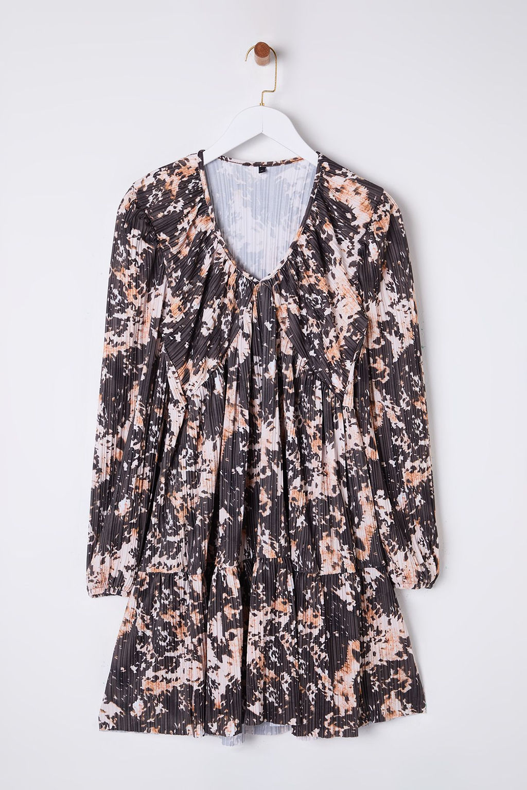 Cok Renkli Soyut Buzgu / Drape Mini Soyut Bask?l? Pilise Vucuda Oturan Orme Elbise TWOSS25EL00099 - Trendyolmilla фото 6