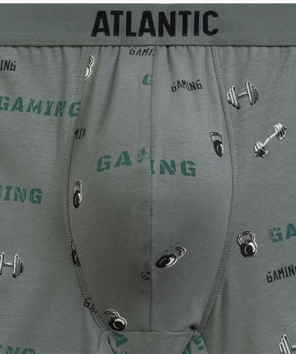 ATLANTIC 3MH-223 Трусы шорты Gym - набор 3 шт. черный + черный + светлый хаки  фото 6