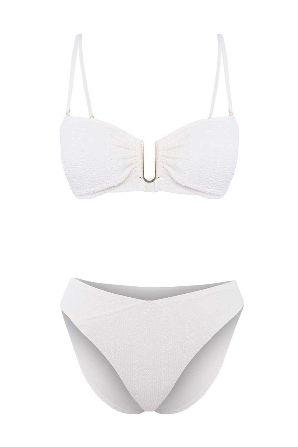 Ekru Straplez Kapl_ Dokulu Aksesuar Detayl_ D___k Bel Brazilian Bikini Tak_m_ TBESS26BT00136 - Trendyolmilla фото 5