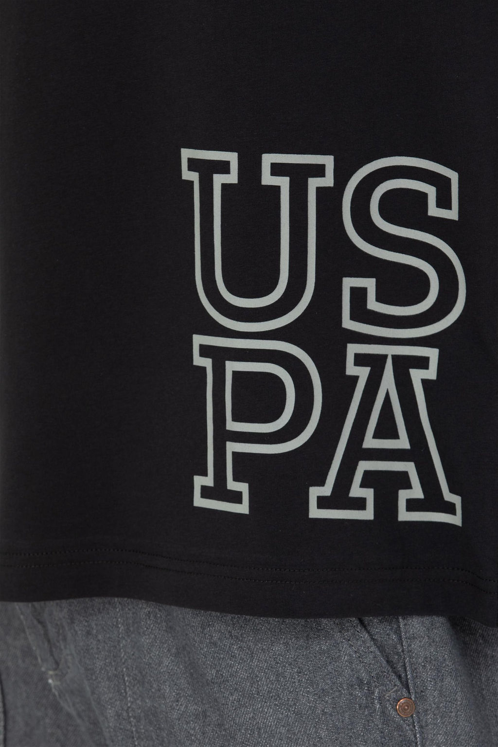 Мужская черная футболка оверсайз с круглым вырезом Неожиданная скидка в корзине - U.s. polo assn фото 7