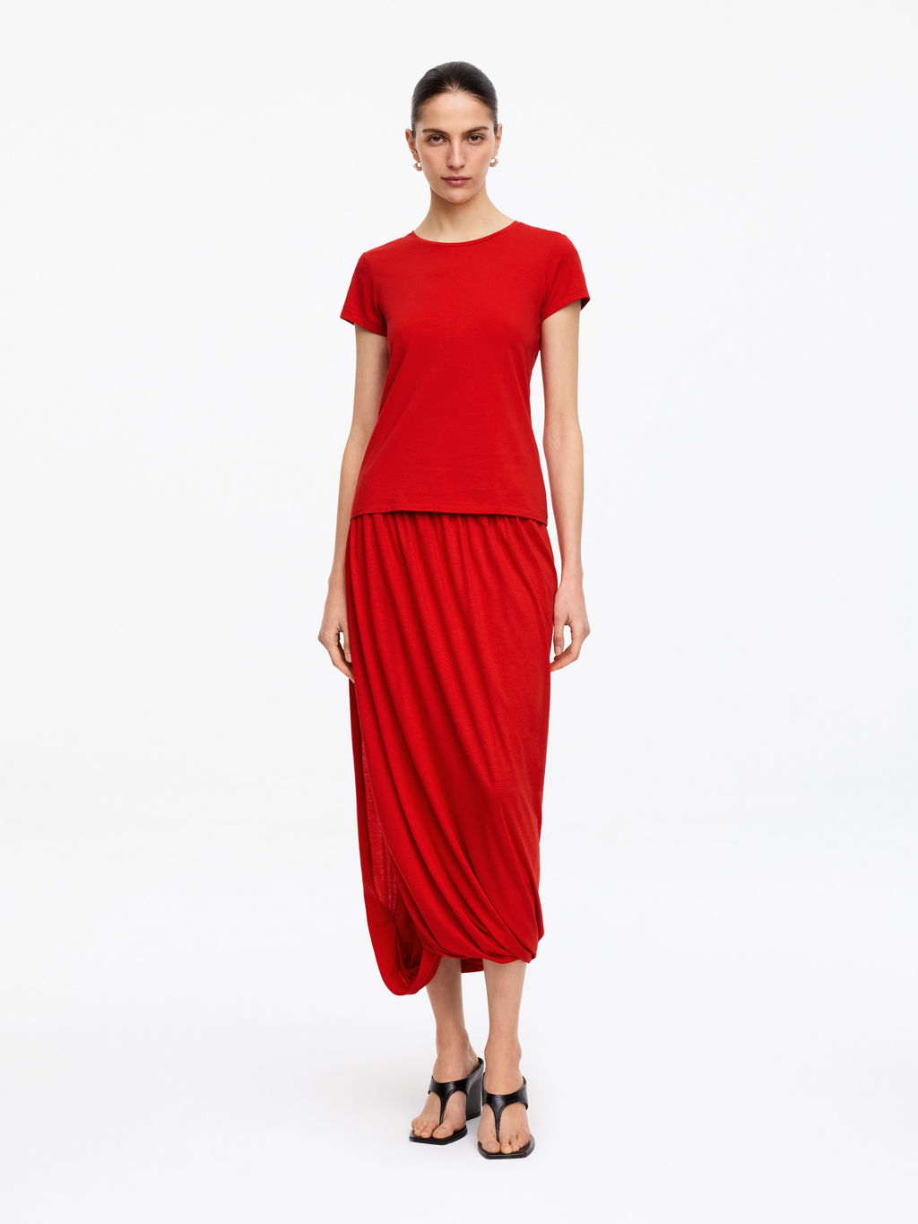 Falda midi drapeada - H&m фото 3