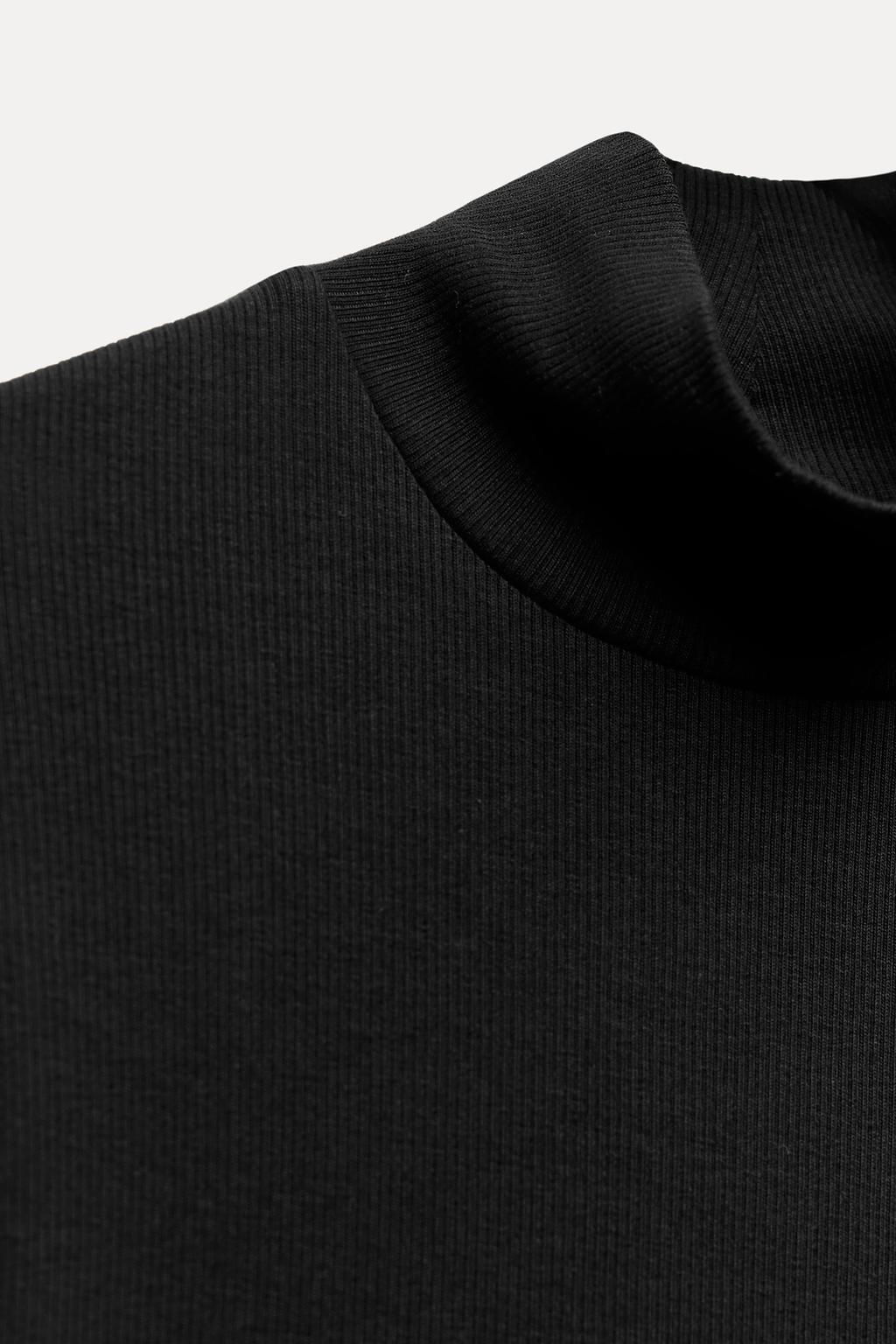 RIBBED HIGH NECK T-SHIRT - Zara фото 15