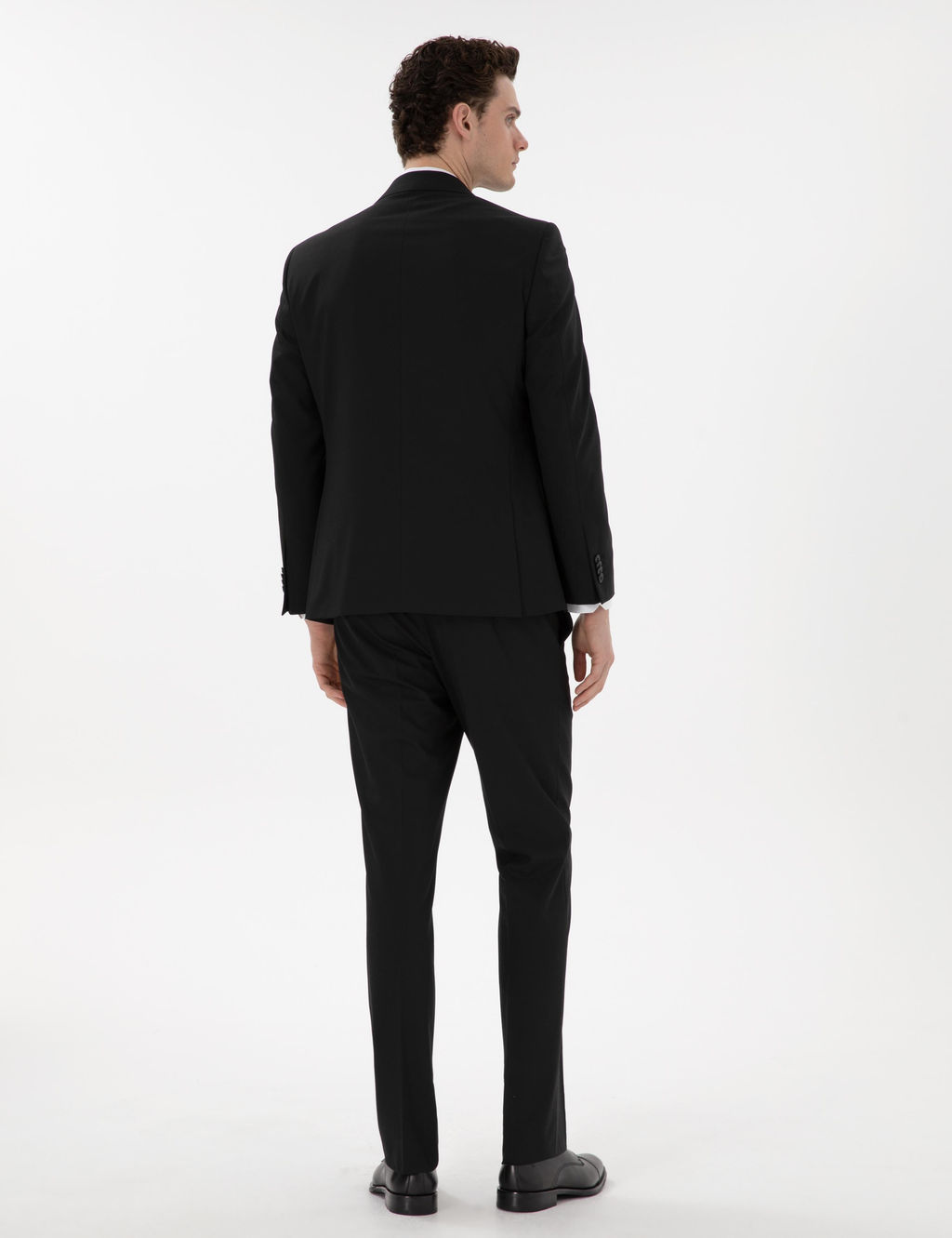 Siyah Slim Fit Tak_m Elbise