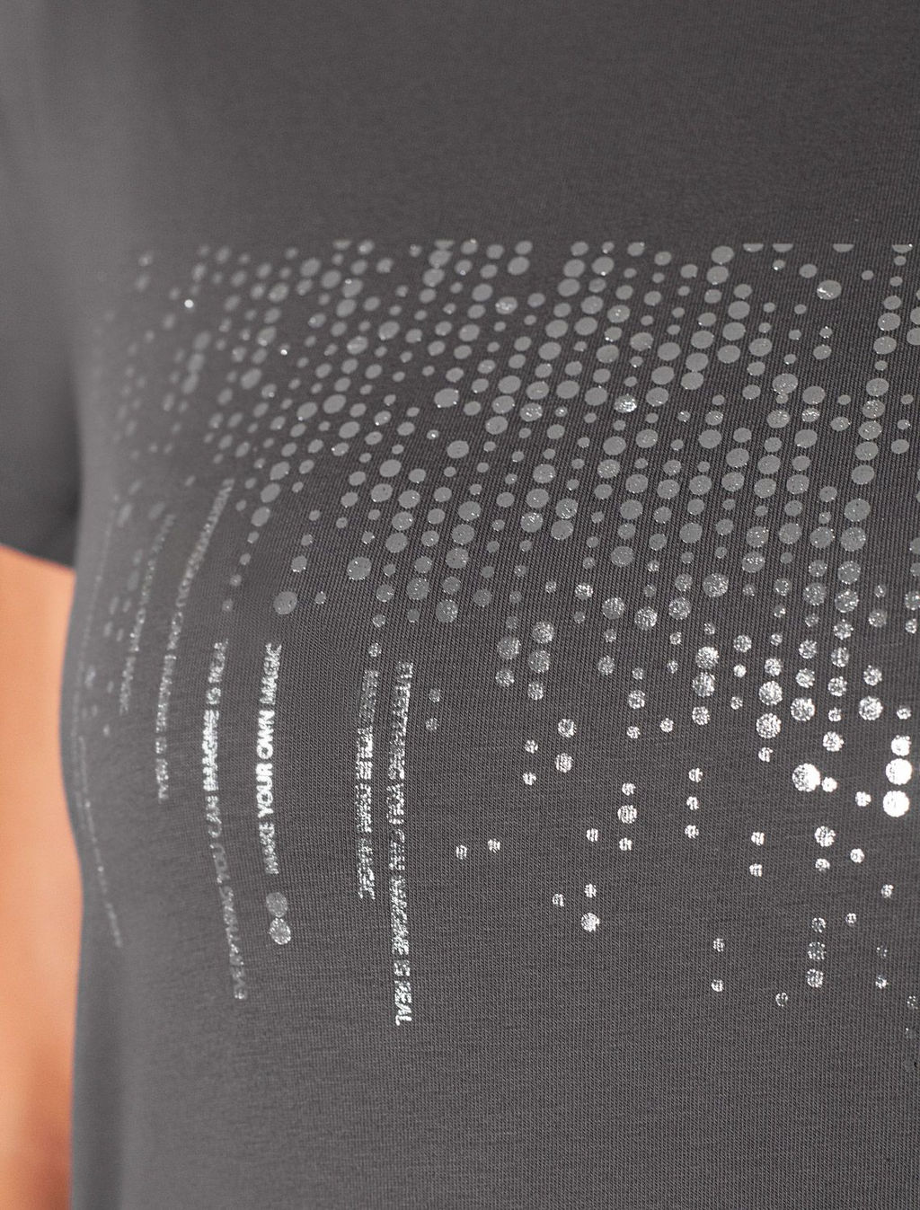 Футболка Vilatte с принтом из хлопка с эластаном темно-серый  фото 3