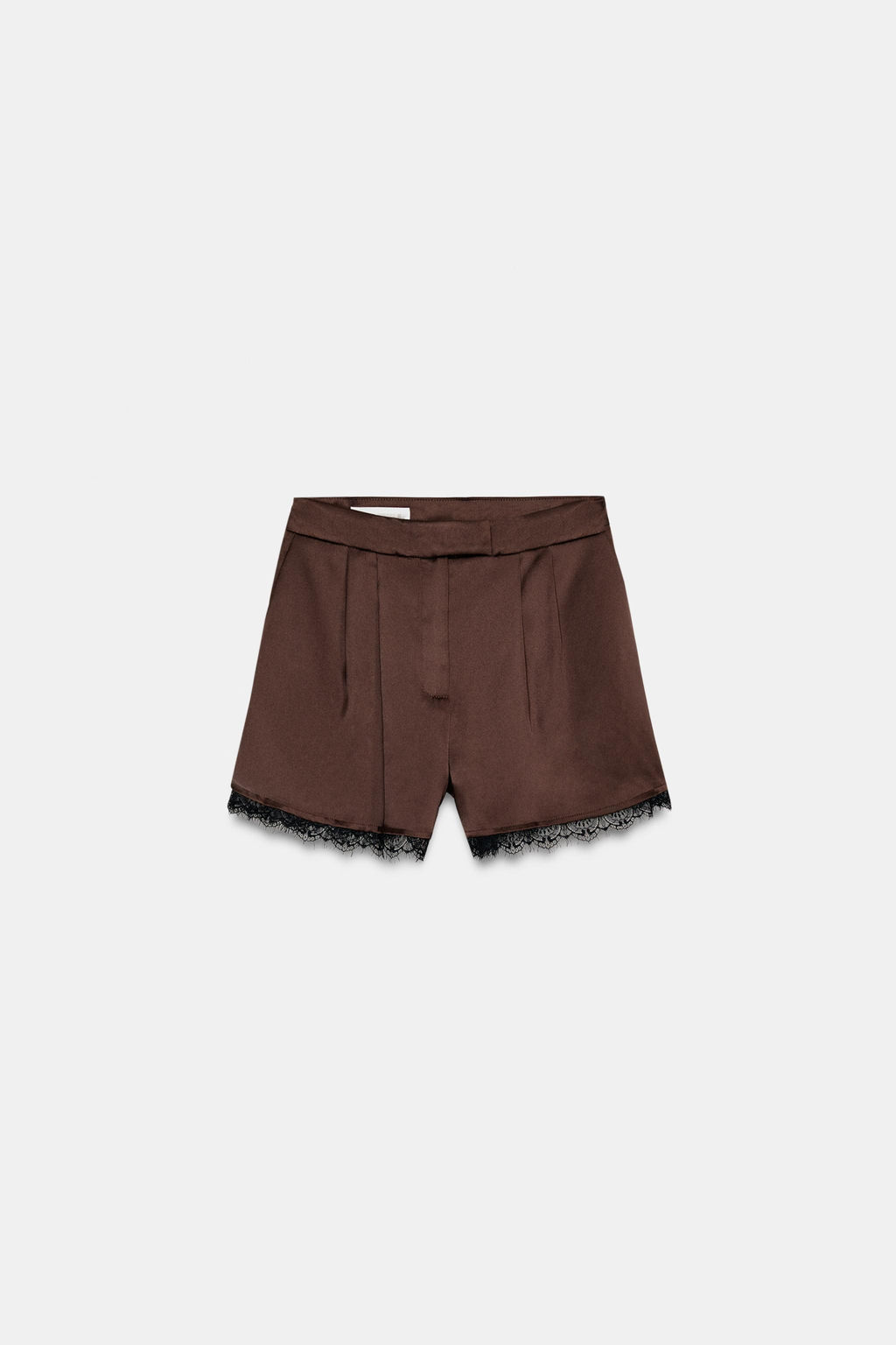 SATIN BERMUDA SHORTS WITH LACE TRIM - Zara фото 6