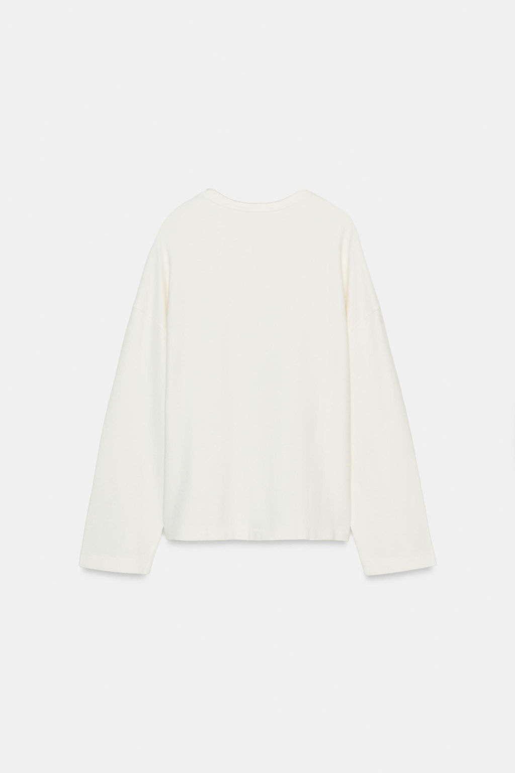 CAMISETA TEXTURA MANGA LARGA / Blanco roto - Zara фото 7