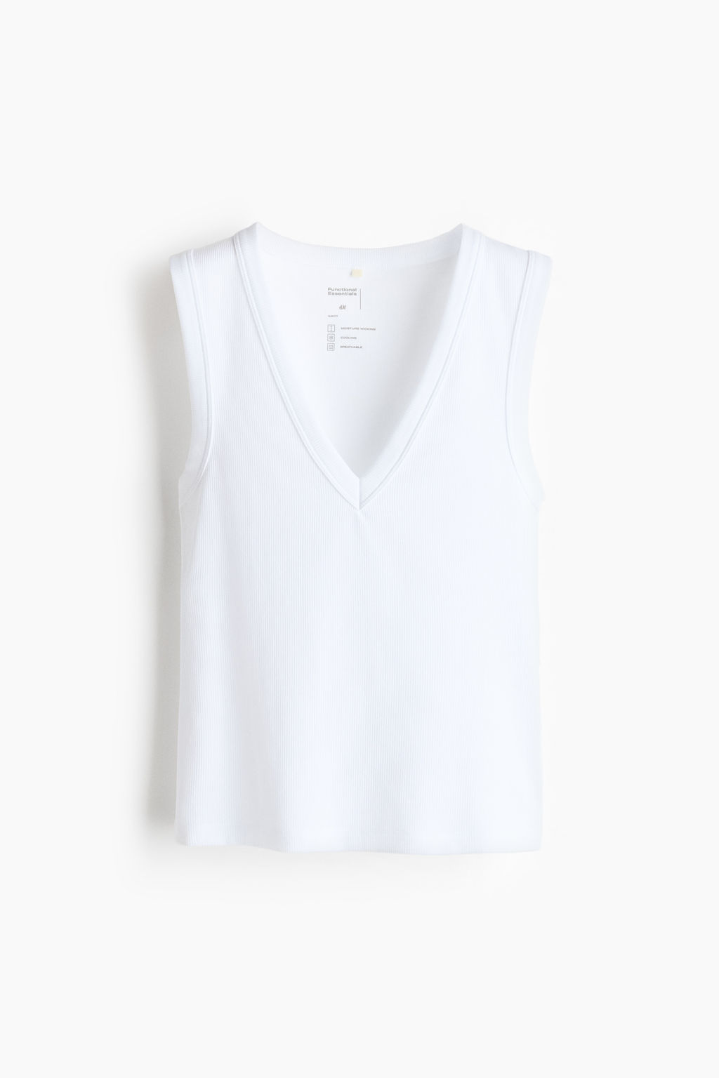 Camiseta acanalada sin mangas Cooling Slim Fit - H&m фото 2