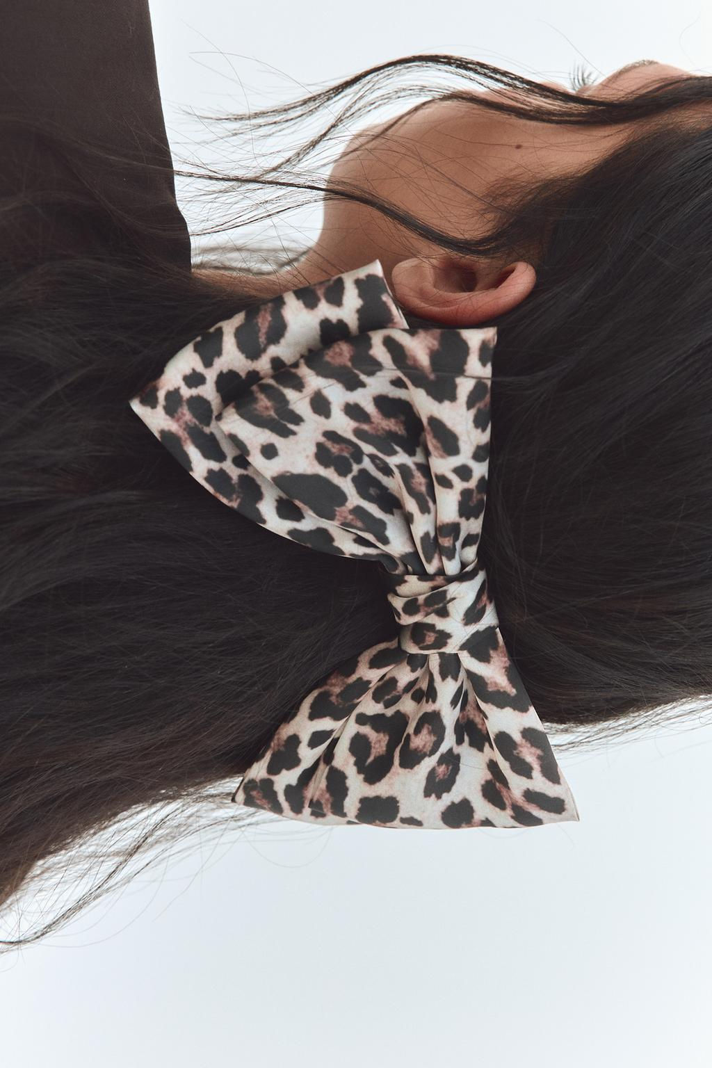 ANIMAL PRINT BOW HAIR CLIP - Zara фото 2