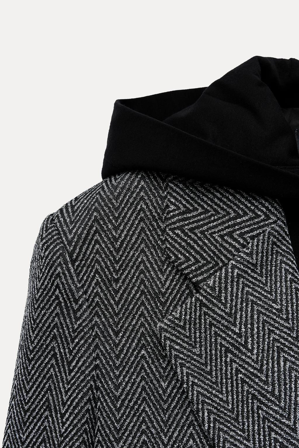 COMBINED HERRINGBONE BLAZER WITH HOOD - Zara фото 4