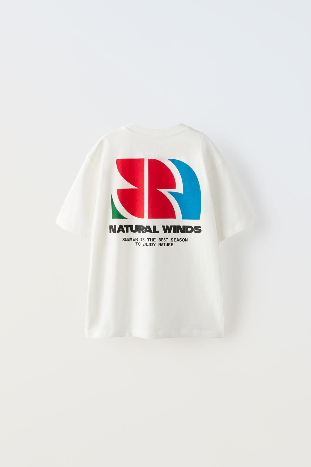 T-SHIRT WITH LABEL PRINT - Zara фото 3