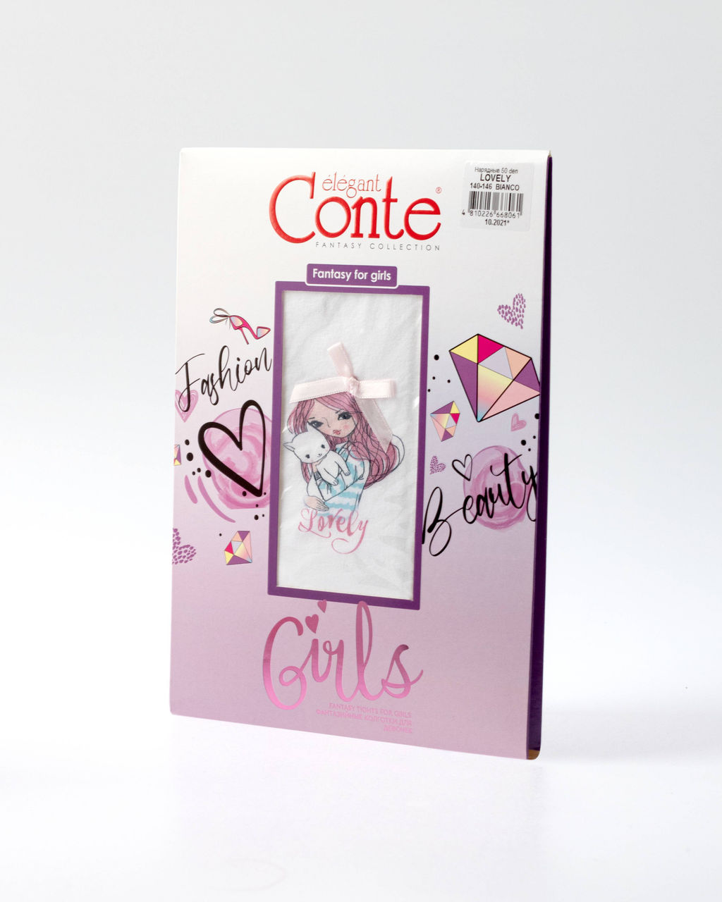 CONTE Колготки из микрофибры с рисунком и декором LOVELY bianco - Conte elegant фото 5