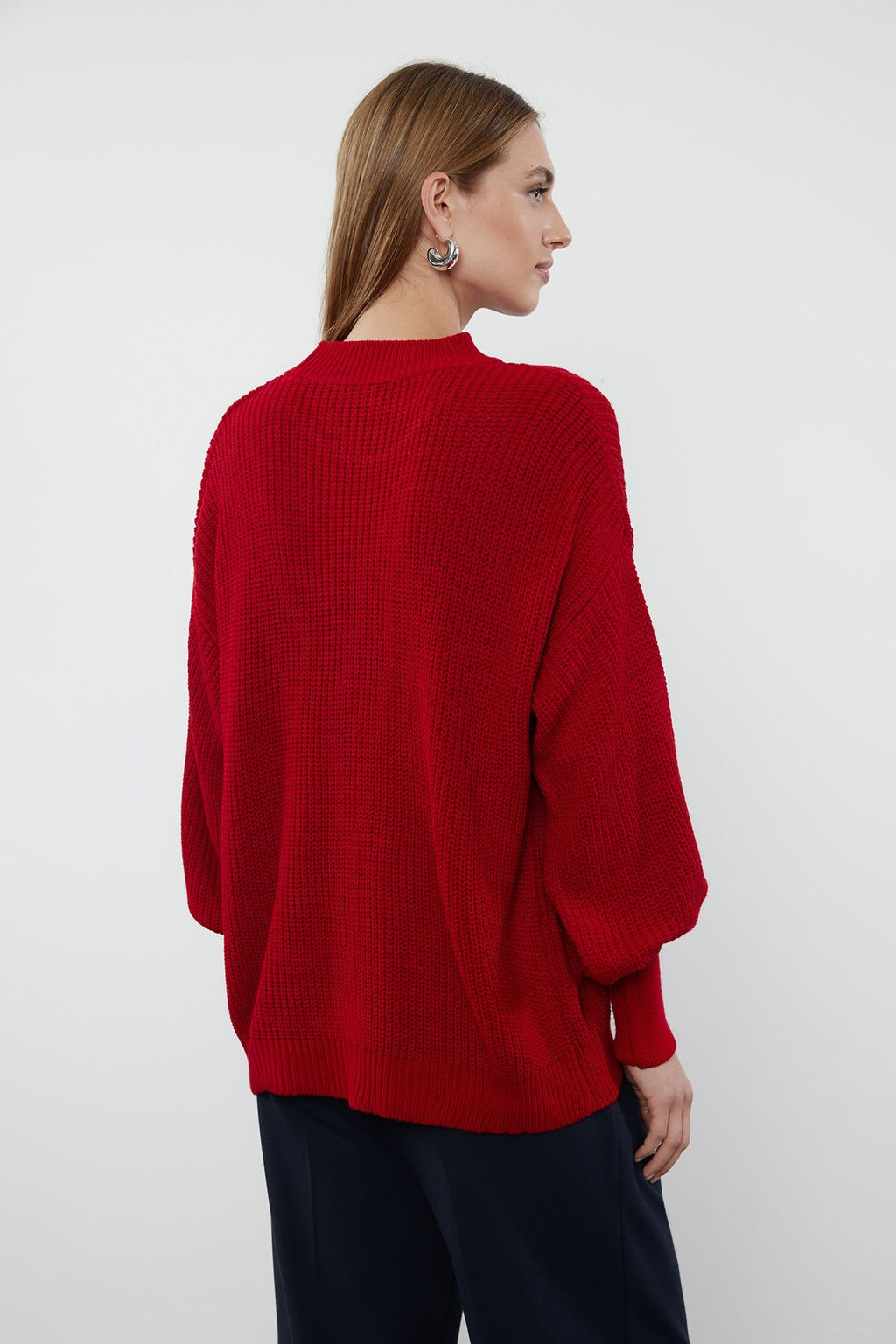 K?rm?z? Genis Kal?p Basic Triko Kazak TWOAW23KZ01448