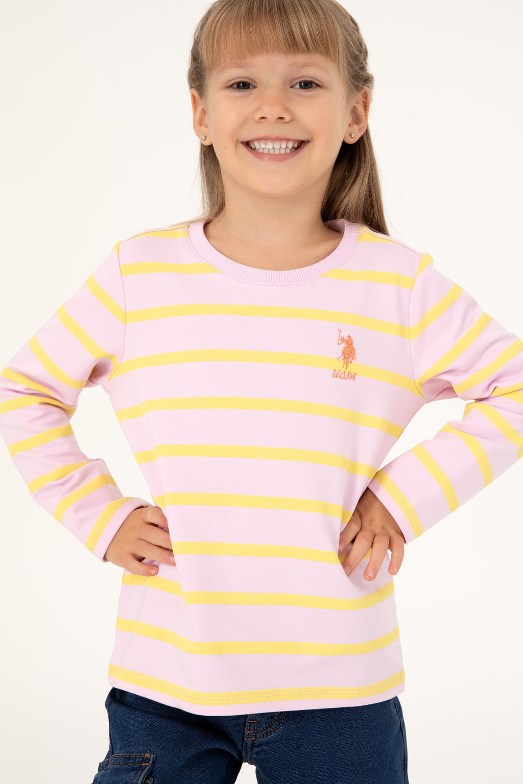 Розовый свитшот для девочки Неожиданная скидка в корзине - U.s. polo assn фото 2