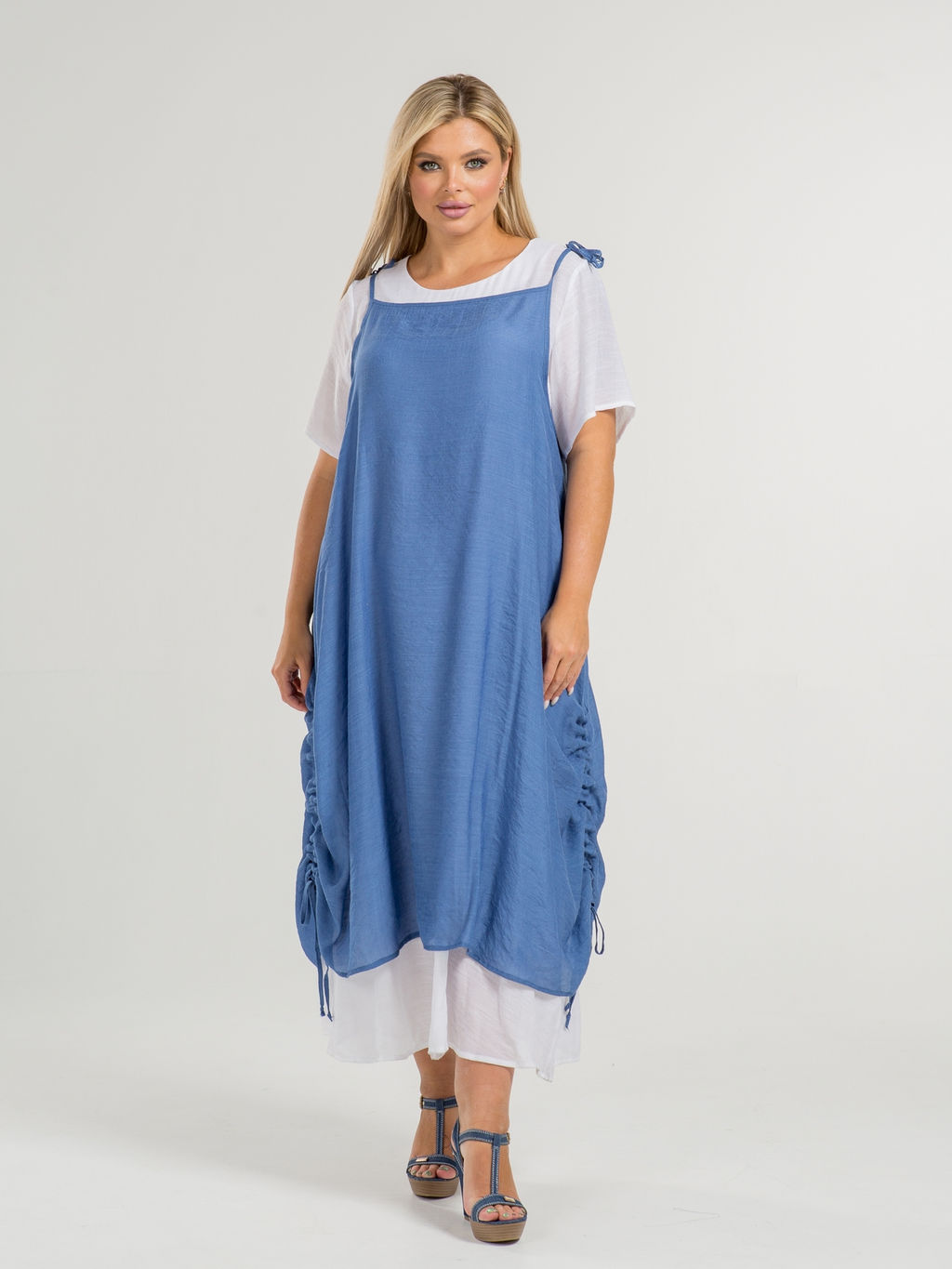 Платье 1155 бело-синий - Novita фото 4