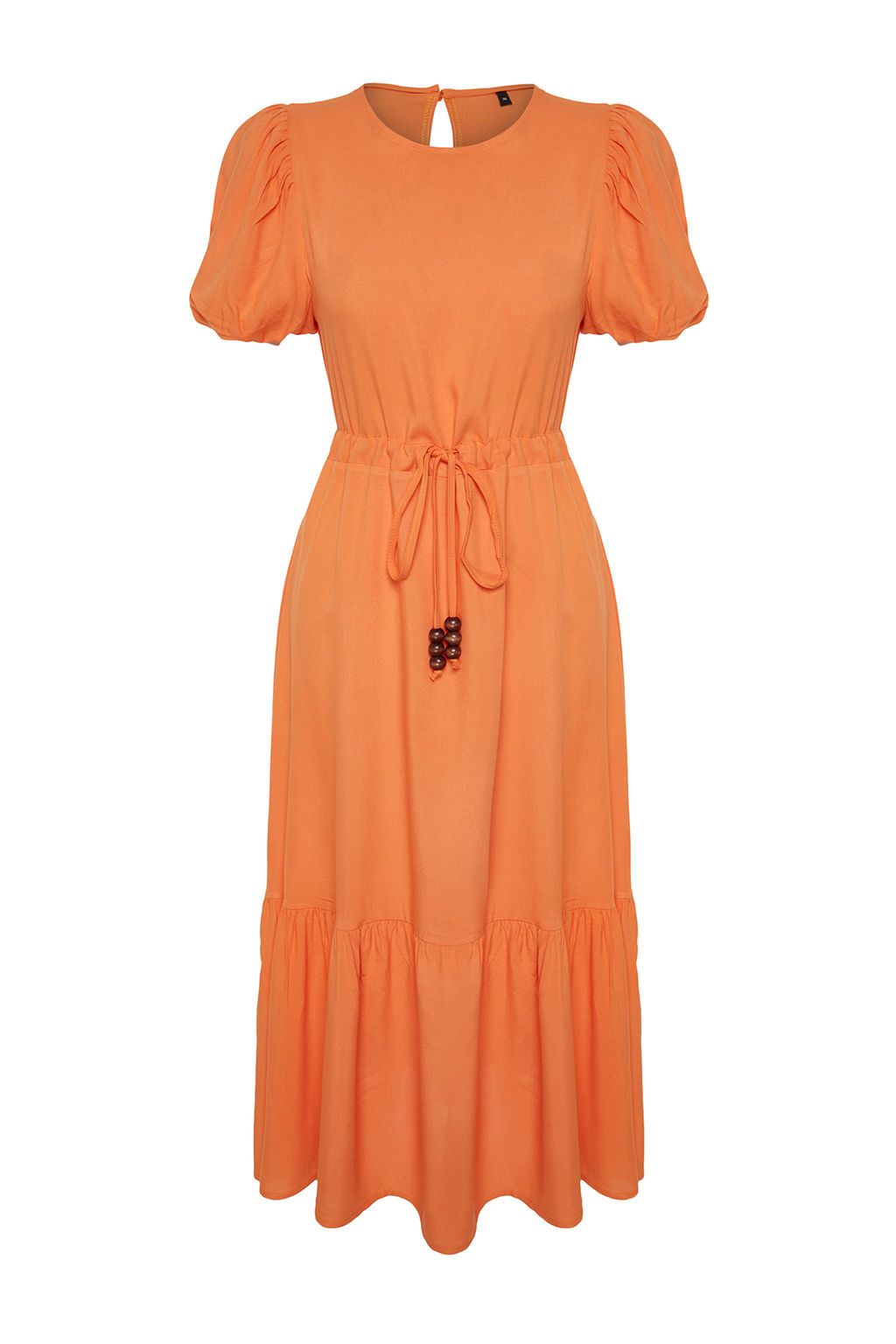 Kiremit Buzgu Detayl? Volanl? Maxi Dokuma Elbise TWOSS24EL00435 - Trendyolmilla фото 7