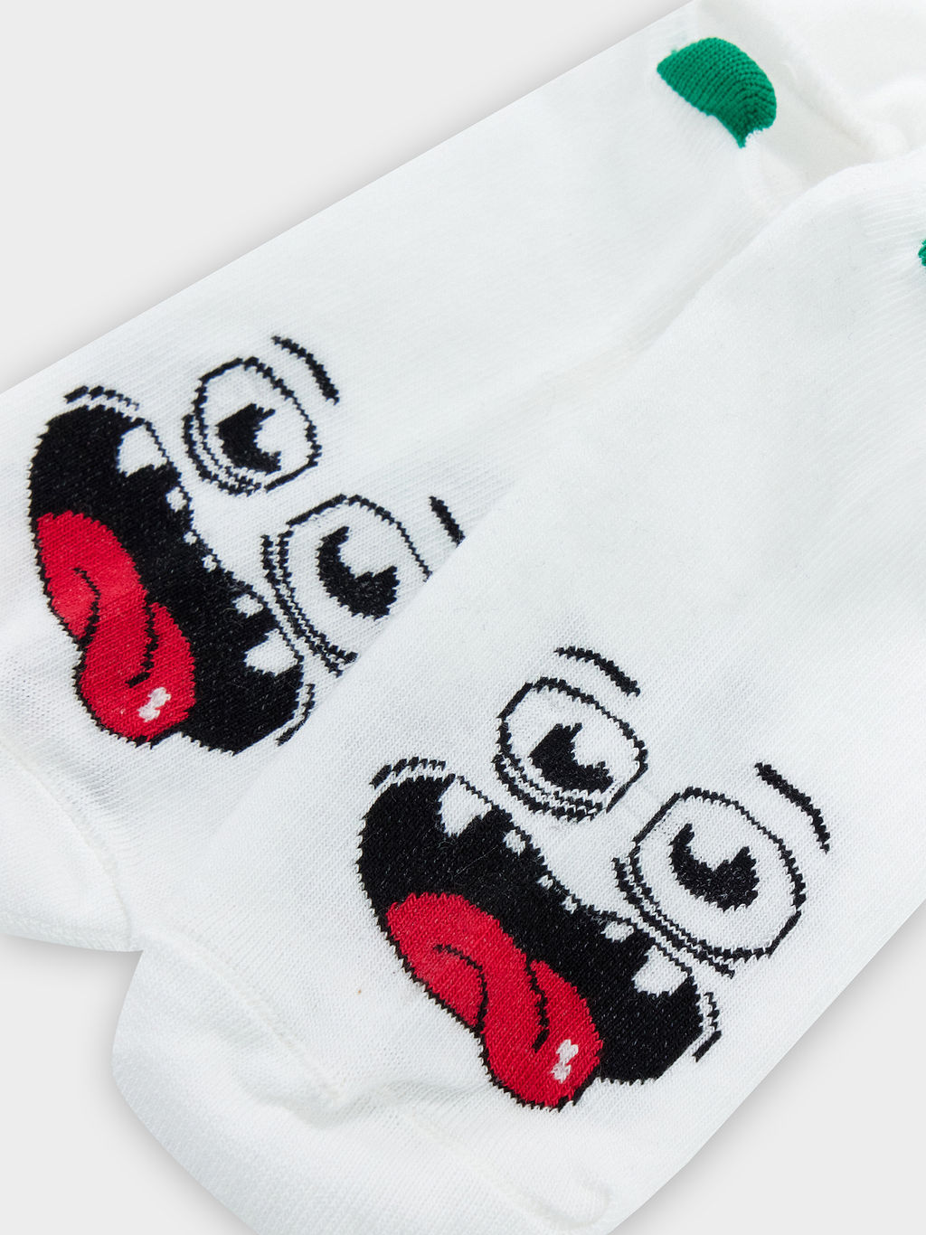 Цена за 5 пар! Носки детские белые с рисунком в виде мордочки монстра - Mark formelle фото 5