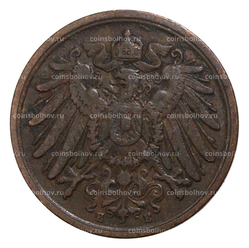 Монета 2 пфеннига 1905 года Е Германия