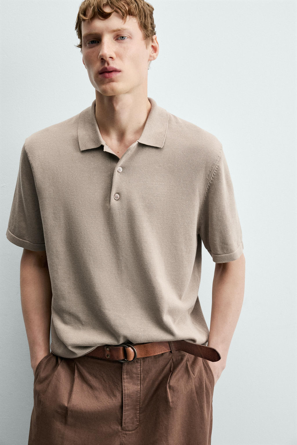 POLO PUNTO REGULAR FIT / Gris topo