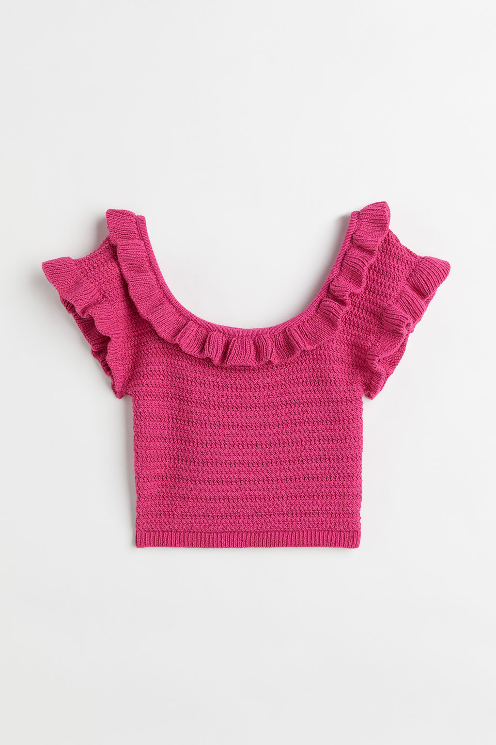 Top cropped con volantes - H&m фото 2