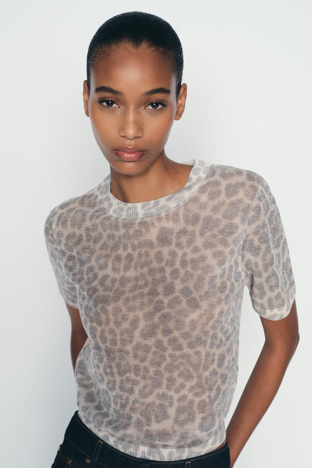 ANIMAL PRINT FINE KNIT TOP - Zara фото 2