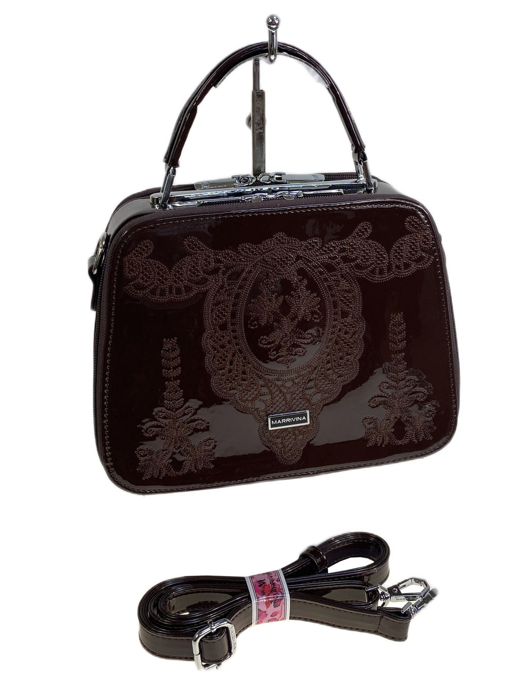 Женская сумка из искусственной кожи, цвет шоколад