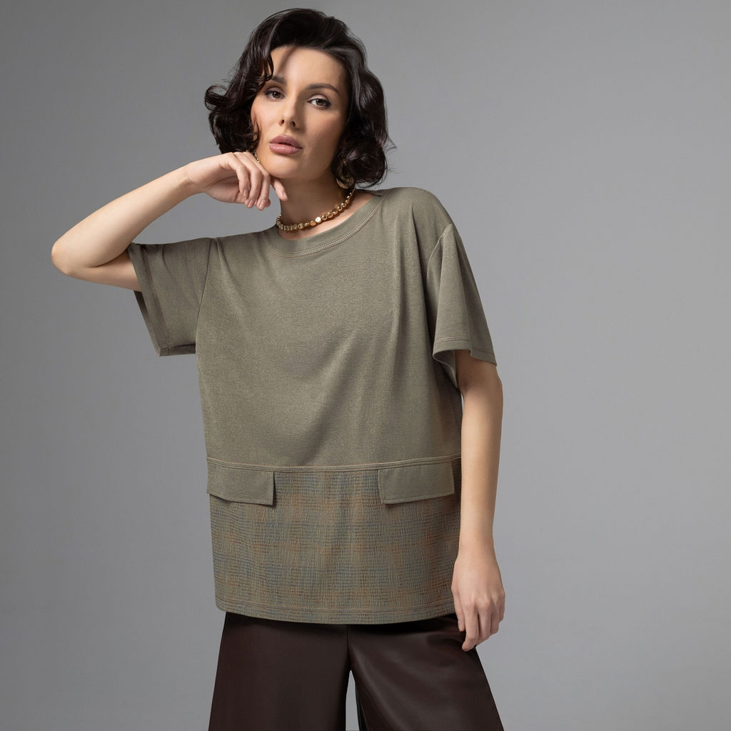 Футболка с акцентными строчками, Стальной взгляд - Charutti фото 4