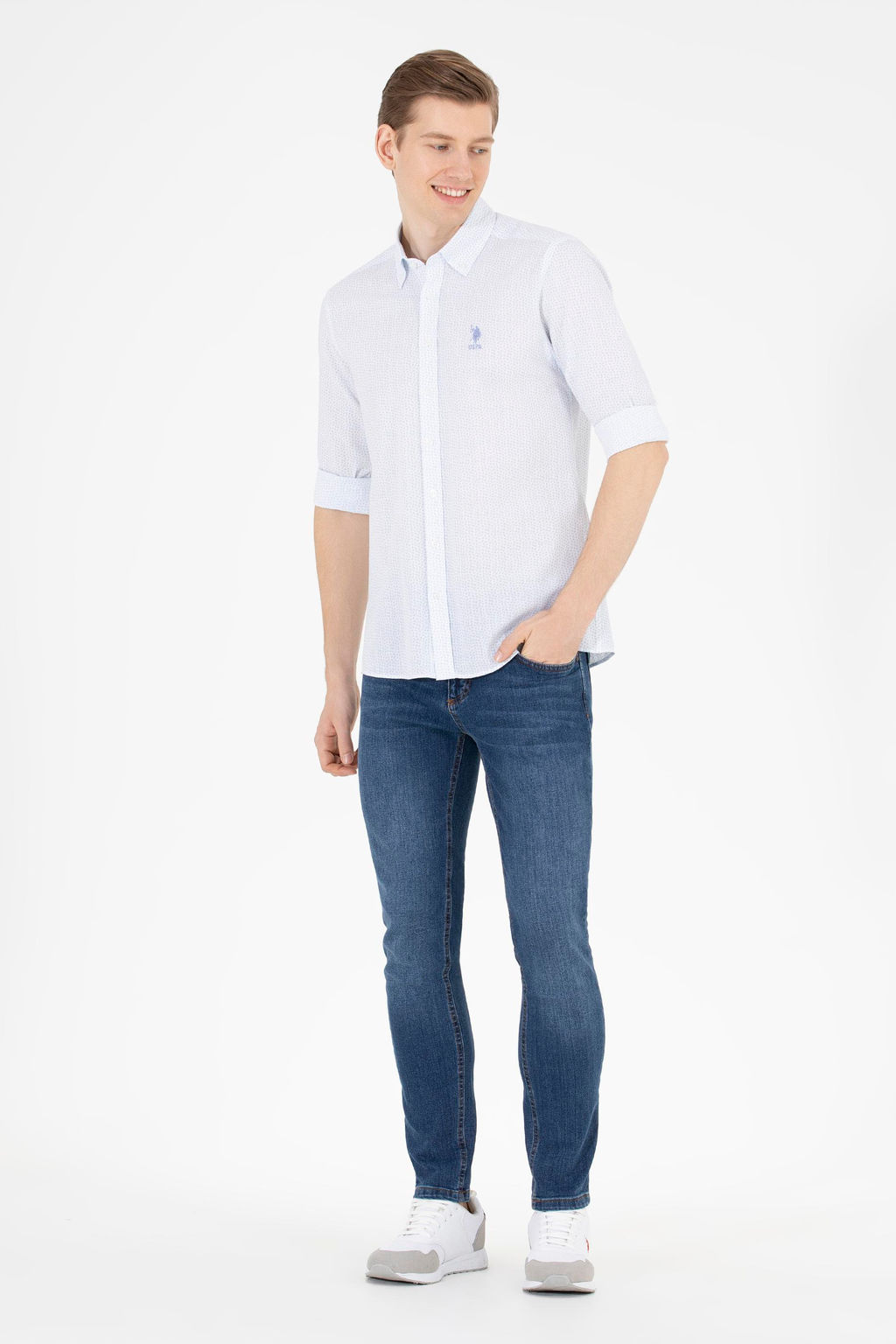 U. S. Polo Assn Мужская белая рубашка с длинным рукавом - U.s. polo assn фото 18