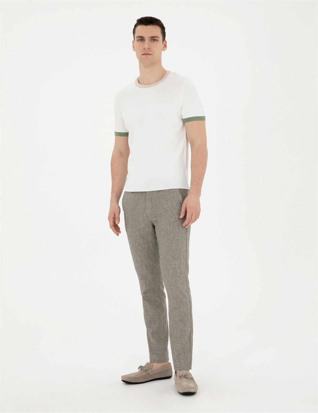 Ye_il Slim Fit Keten Kar___ml_ Kanvas Pantolon - Pierre cardin фото 3