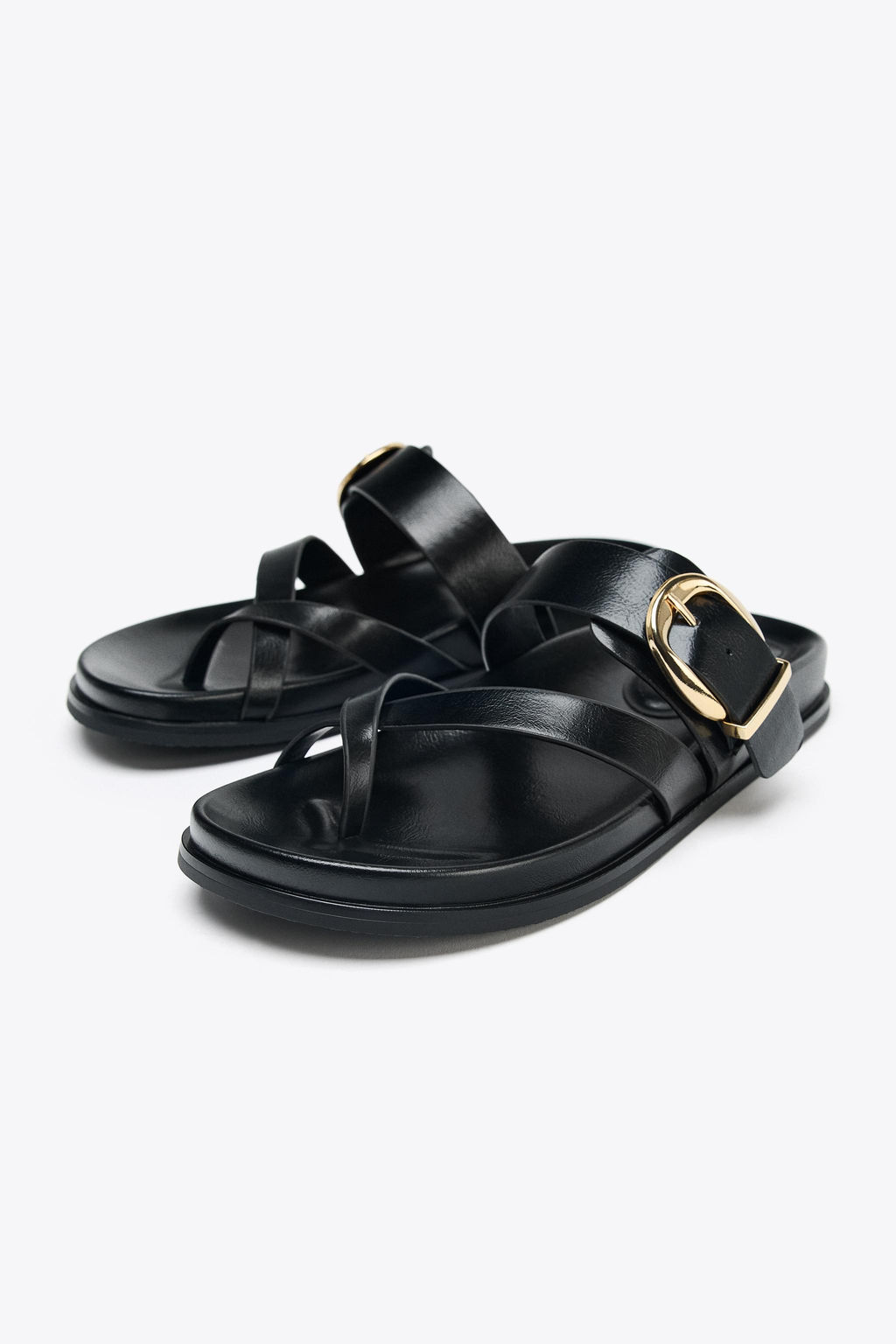 BUCKLED FLAT SANDALS