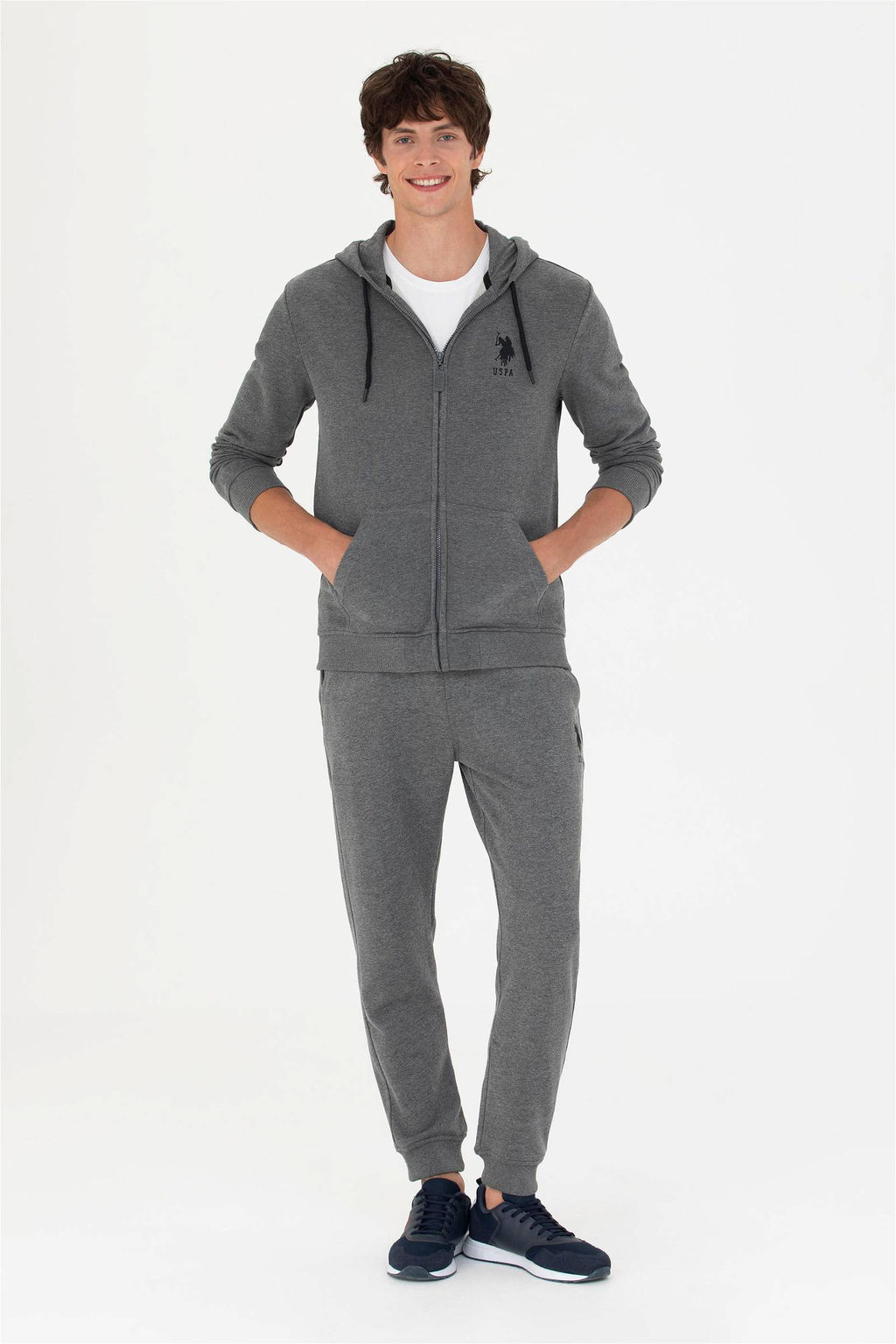 Мужской свитшот антрацитового меланжа - U.s. polo assn фото 4