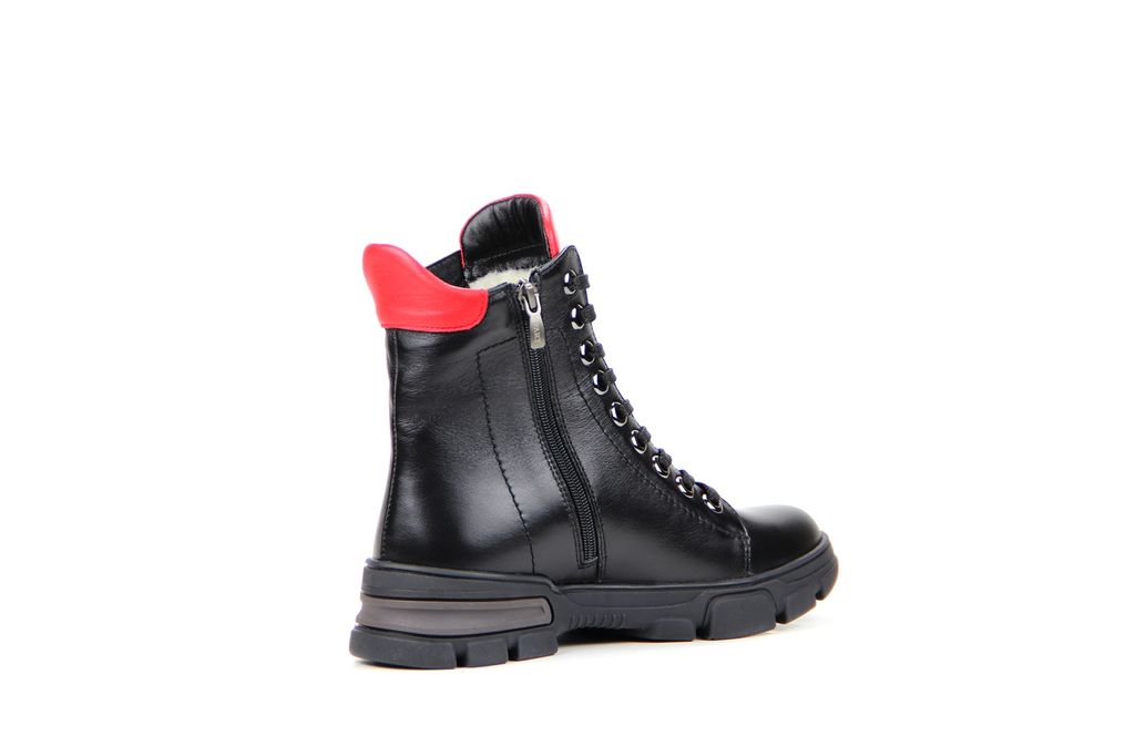 Ботинки EDART 227.V.astra15bl.black+red/шерсть