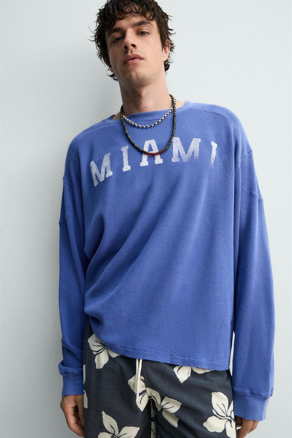 CAMISETA ESTRUCTURA WAFFLE MIAMI / Azul