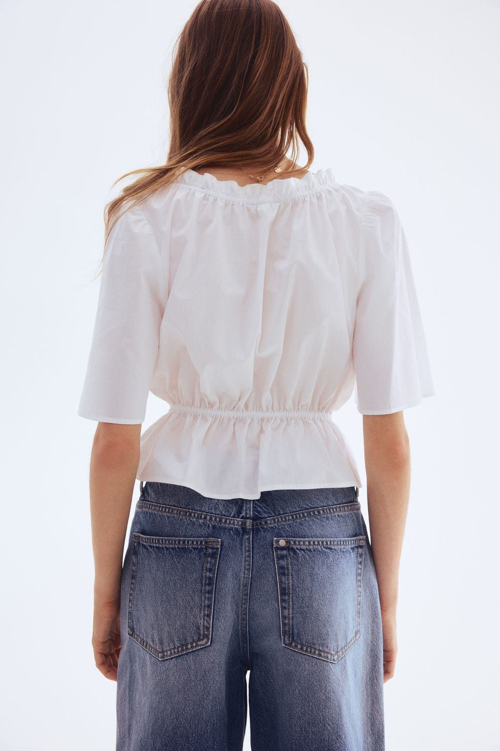 Blusa de algod?n con ribetes de volante - H&m фото 5
