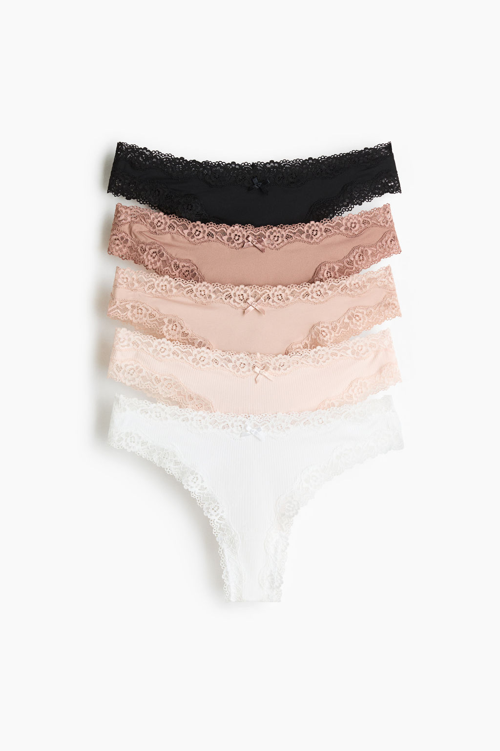 Pack de 5 bragas Brazilian de microfibra y encaje - H&m фото 3