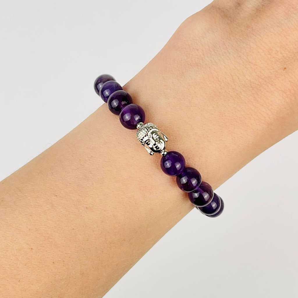 Браслет Будда из Аметиста 17 см