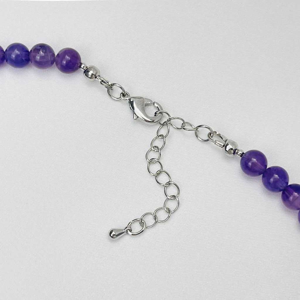 Колье из Аметиста и Селенита - Радуга самоцветов фото 4