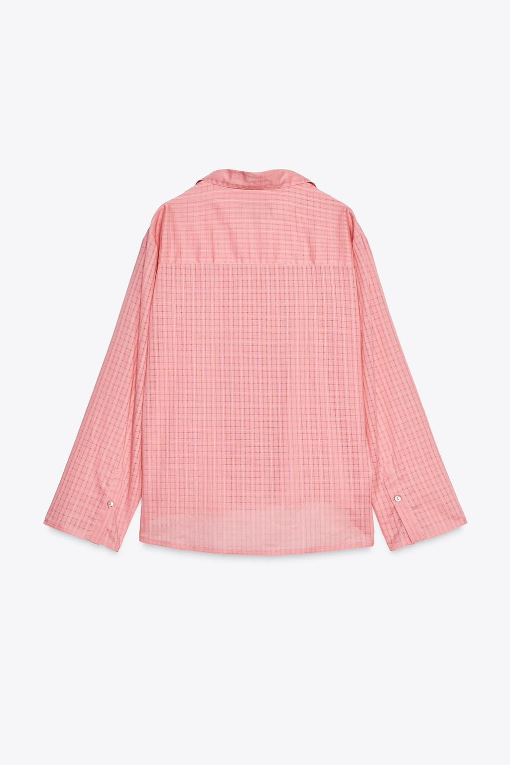 ZW COLLECTION CHECK PYJAMA SHIRT - Zara фото 8
