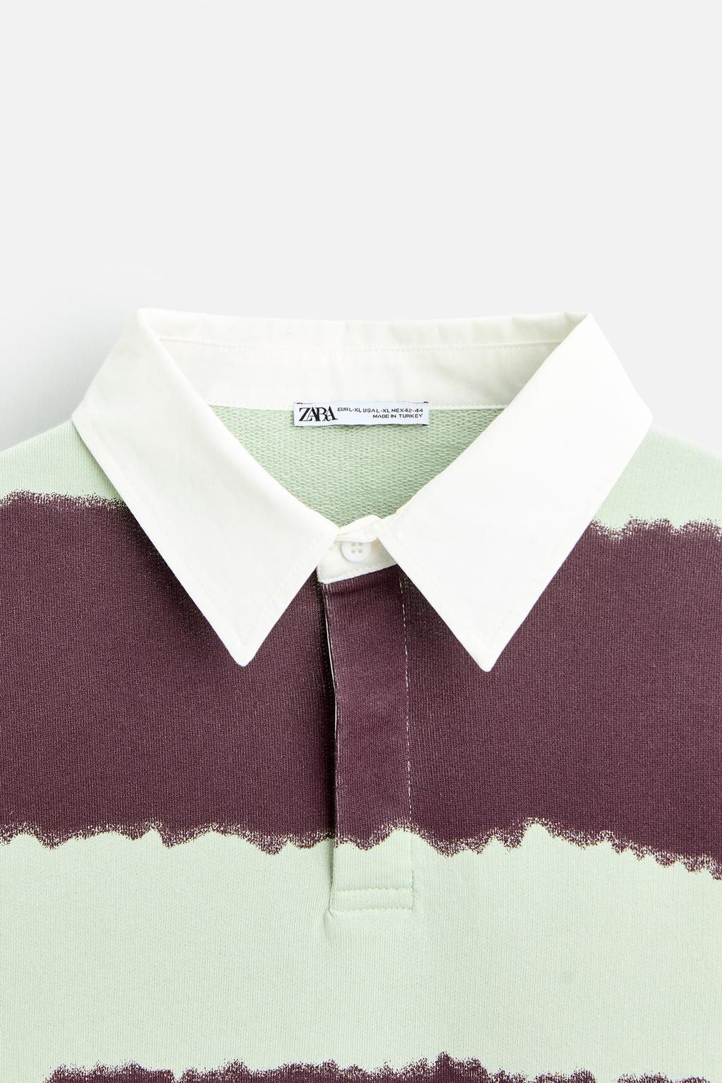 TIE-DYE STRIPE PRINT POLO SHIRT - Zara фото 9