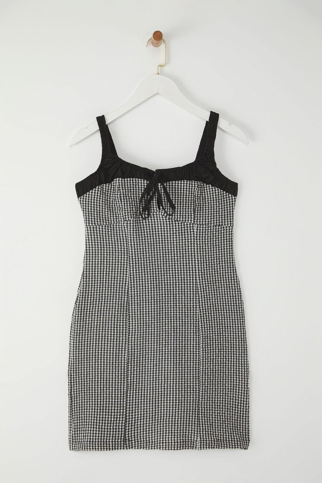 Siyah Potikareli Vucudu Saran Baglama Detayl? Mini Dokuma Elbise TWOSS25EL00177 - Trendyolmilla фото 5